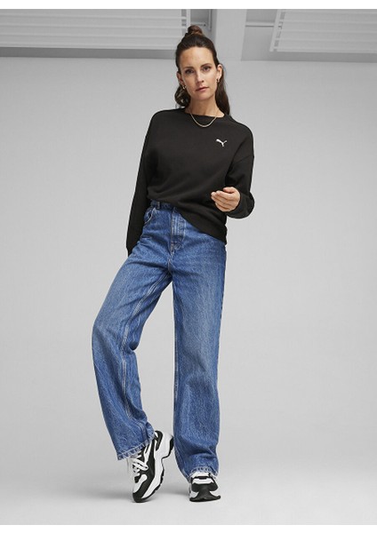 67788601 Her Crew Tr Siyah Kadın Kapüşon Yaka Regular Fit Sweatshirt fiyatları