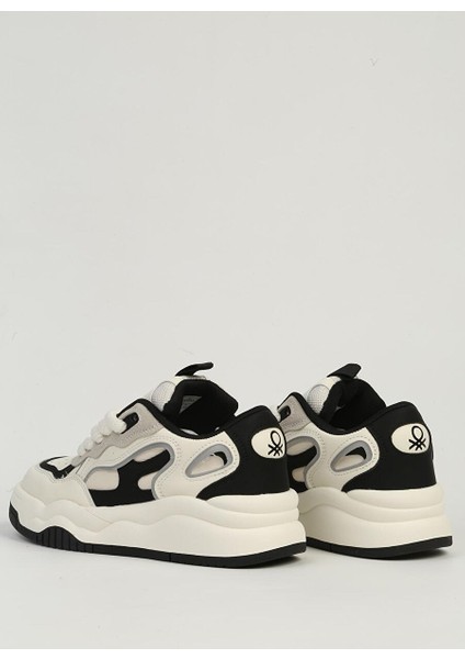 Benetton Beyaz Siyah Kadın Spor Ayakkabı Ithal BNI-11571 fırsatları