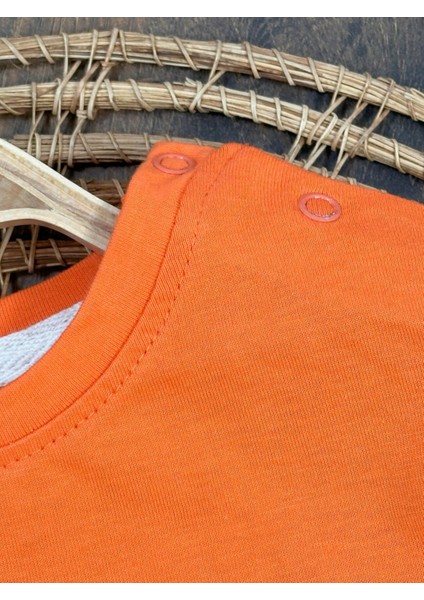Pamuklu Kısa Kollu Turuncu Tişört Denim Askılı 2li Erkek Çocuk Takım indirimleri