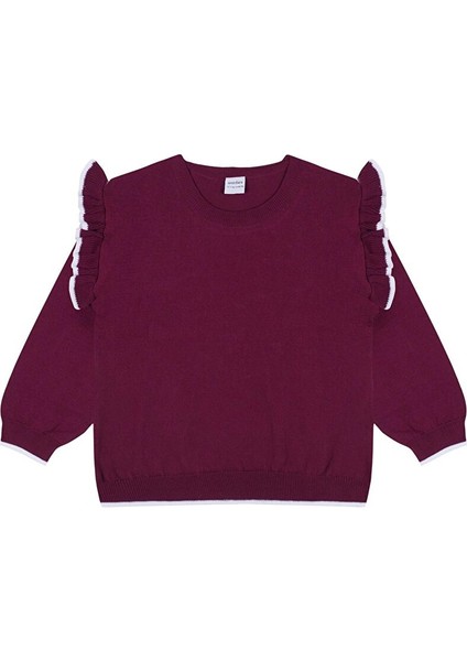 Beyaz Fırfırlı Bordo Triko Sweatshirt Tayt Takım fiyatları