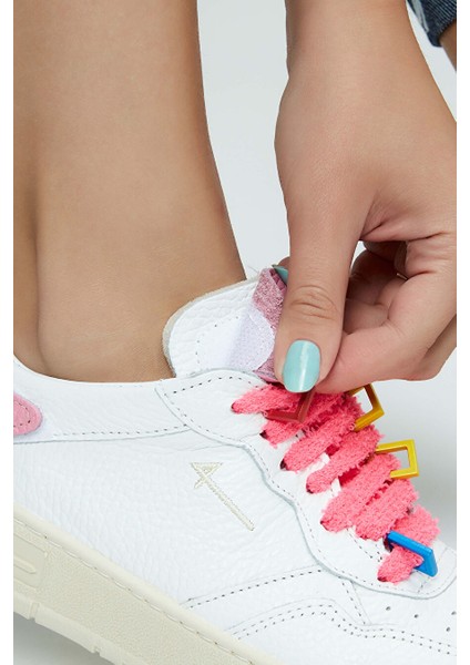 Kadın Hakiki Deri Beyaz/pembe Sneakers & Spor Ayakkabı fırsatları