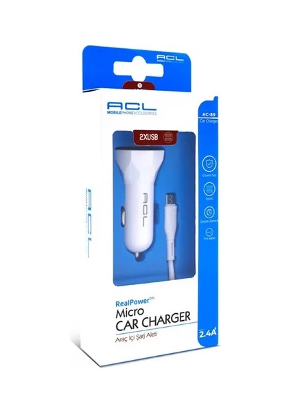 Ac-89 2.4A 2xusb 1mt Mikro Kablo modelleri