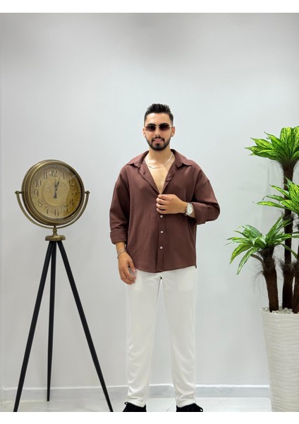 Erkek Yeni Sezon Ütü Gerektirmeyen Krinkıl Gömlek