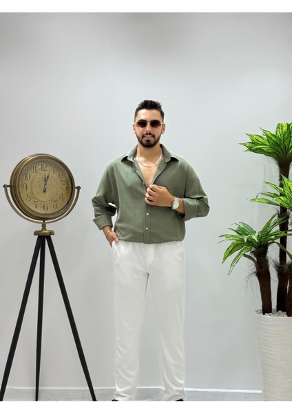 Erkek Yeni Sezon Ütü Gerektirmeyen Krinkıl Gömlek fırsatları