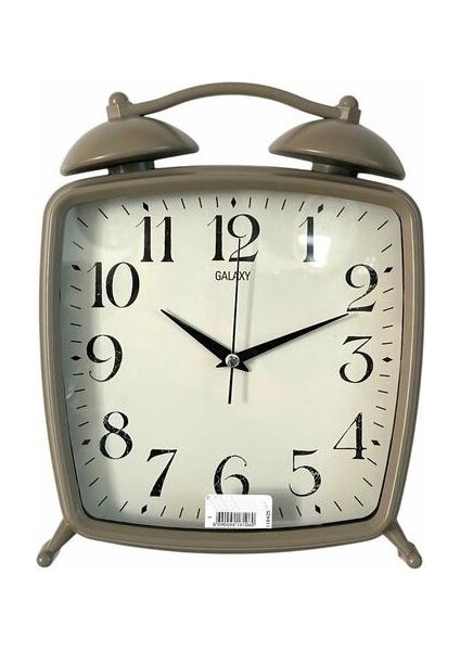 Dekoratif Masa ve Duvar Saati Peter Saat Kum Beji Renk 30 cm