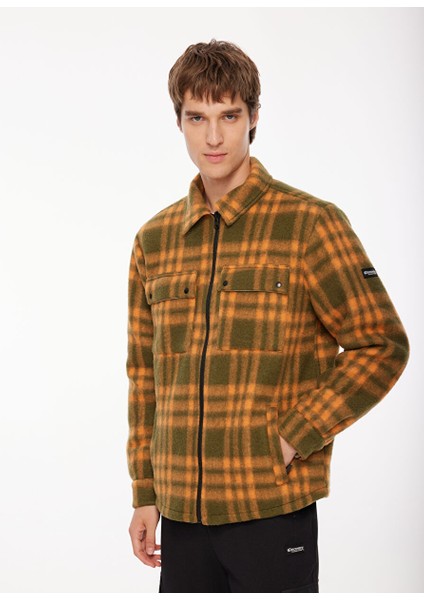 Haki Erkek Relaxed Fit Kareli Mont D3WM-MNT6