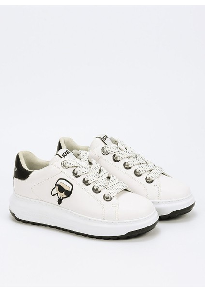 Beyaz-Siyah Kadın Deri Sneaker KL67530 011 fiyatları