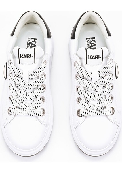 Beyaz-Siyah Kadın Deri Sneaker KL67530 011 modelleri