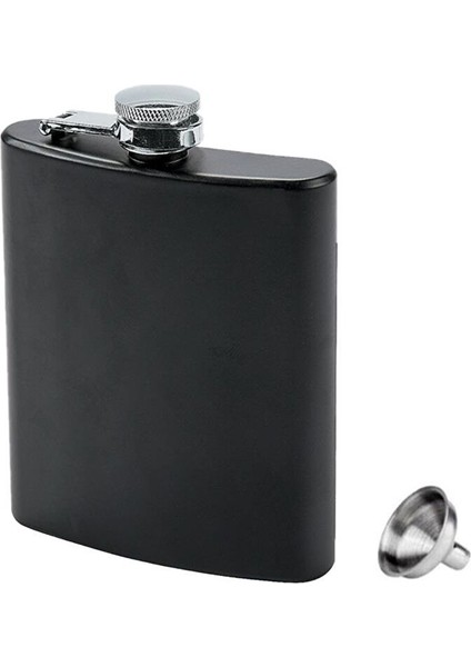 Mat Siyah Paslanmaz Çelik Cep Icki Matarası 8oz 240ML