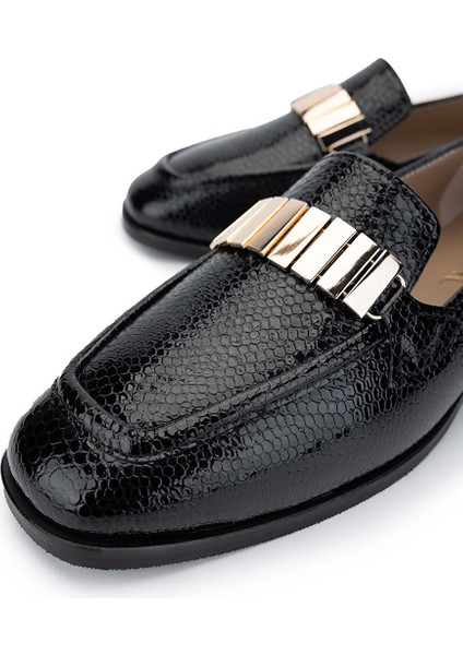 Kadın Hakiki Deri Siyah Loafer Ayakkabı modelleri