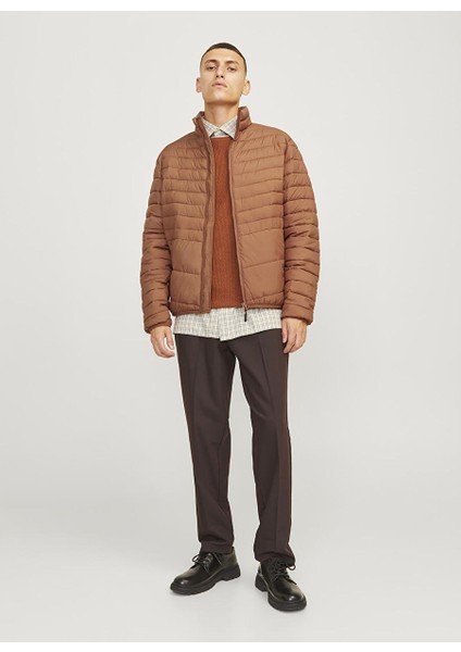 Kahve Erkek Yüksek Yaka Standart Fit Mont Jjestate Packable Puffer Collar Noo modelleri
