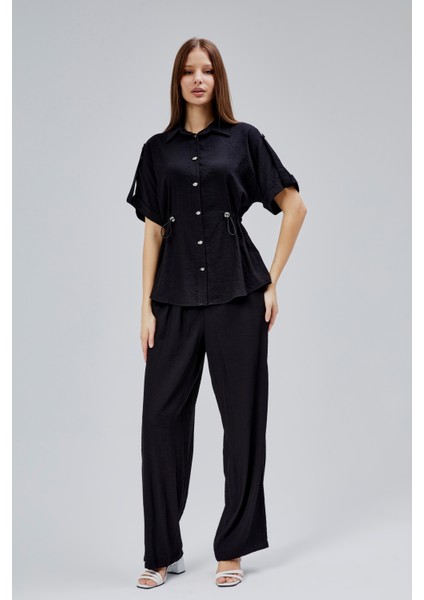 Siyah Rahat Kesim Gömlek Pantolon Takım fiyatları