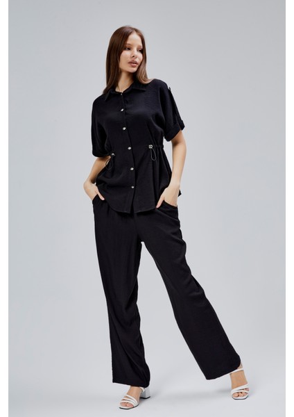 Siyah Rahat Kesim Gömlek Pantolon Takım modelleri