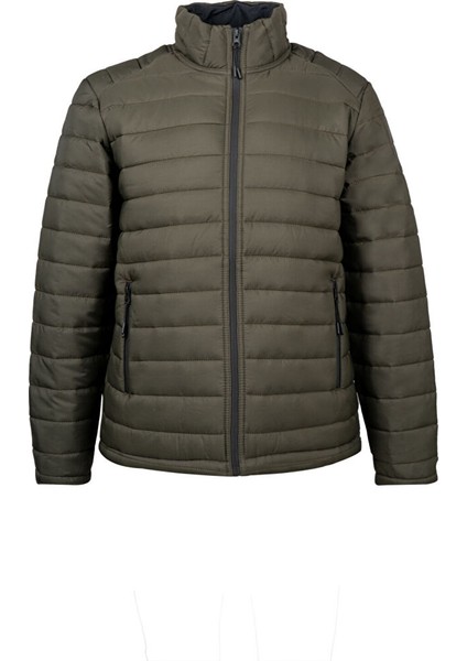 Haki Regular Fit Hakim Yaka Şişme Mont