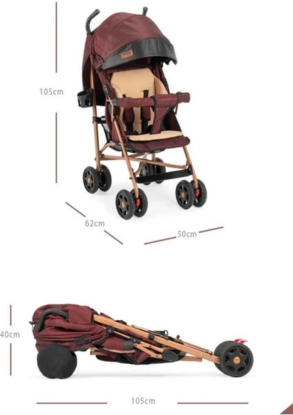 Suit Tam Yatar Hafif Baston Bebek Arabası - Baston Puset