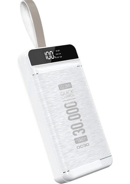 QC30 30000 Mah 3 USB Dijital Ekran Powerbank (4887)