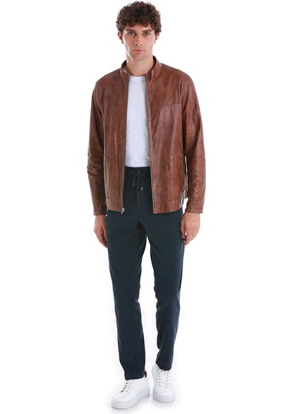 Bej Slim Fit 100% Deri Hakim Yaka Çift Taraflı Deri-Süet Mont fiyatları