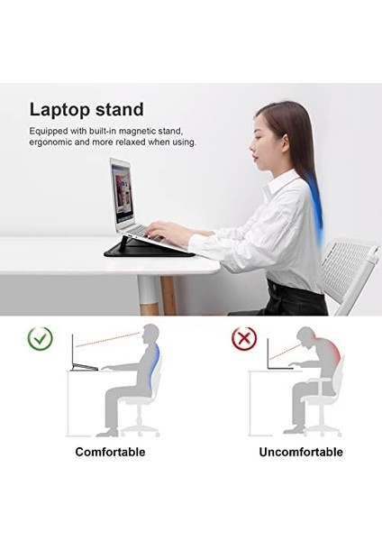 Dizüstü Bilgisayar Kılıfı Laptop Standı, 13-14 Inç Bilgisayar Darbelere Dayanıklı Çanta 13 Inç MacBook Pro ve MacBook Air, Xps 13, Surface Book 13,5 Inç, iPad Pro 12,9 Inç, Siyah Doku fiyatları