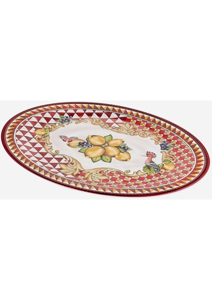 Capri Kırmızı Melamin Servis Tabağı 50 cm modelleri