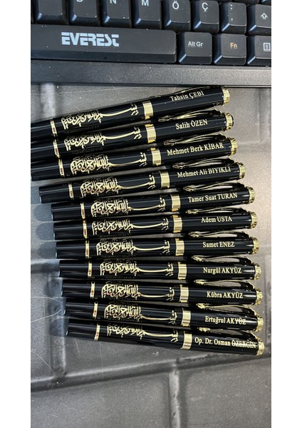 Ahşap Kutulu Altın Yaldızlı Besmele-i Şerif Kabartmalı Roller İmza Kalem indirimleri