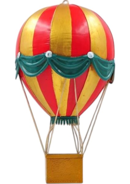 Jayland Retro Metal Sıcak Hava Balonu Biblo – Büyük Boy Dekoratif Obje – 26x26x49 cm fırsatları