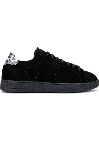 Kadın Hakiki Deri Siyah Süet/siyah Beyaz Leopar Sneakers & Spor Ayakkabı