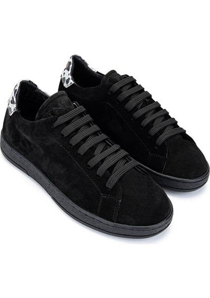 Kadın Hakiki Deri Siyah Süet/siyah Beyaz Leopar Sneakers & Spor Ayakkabı fiyatları