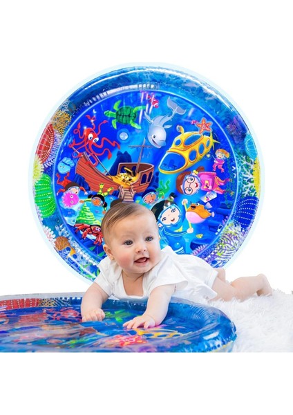 Mavi Bebek Aktivite Oyun Matı, Su Havuzu ve Balık Oyuncaklı, Eğlenceli ve Güvenli Ürün