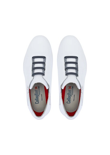 Erkek Hakiki Deri Beyaz/lacivert Sneakers & Spor Ayakkabı