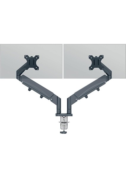 Ergo Yerden Tasarruf Sağlayan, Bilgisayar ve Laptop Için Ikili Monitör Kolu, 65370089, Gri