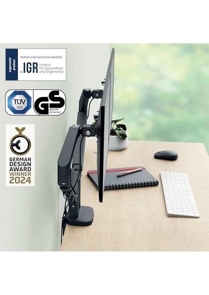 Ergo Yerden Tasarruf Sağlayan, Bilgisayar ve Laptop Için Ikili Monitör Kolu, 65370089, Gri fiyatları