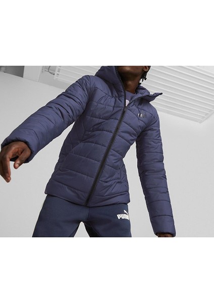 Ess Hooded Padded Jacket Peacoat Erkek Mont