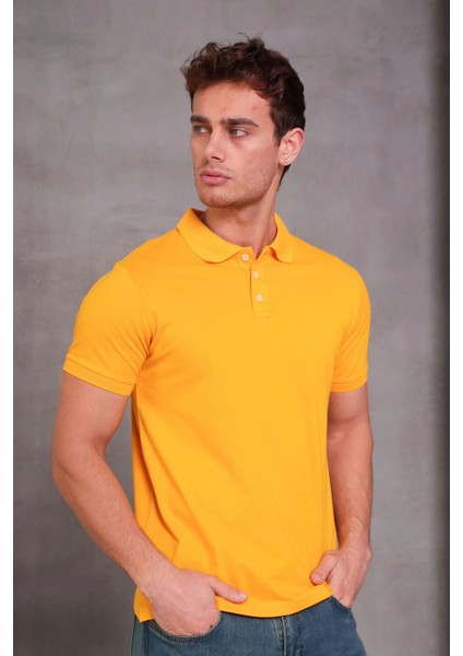 Erkek Slim Fit Pamuklu Yumuşak Doku Nefes Alan Kumaş Yakalı Tişört modelleri
