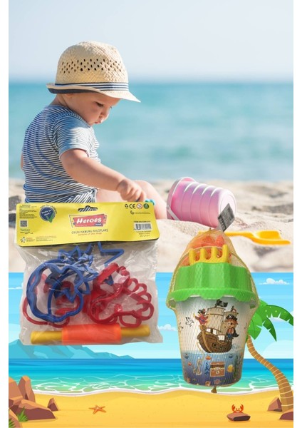 Beyaz Kum Kalıplı Kova ve Şekillendirici Seti, Deniz ve Sahil Eğlencesi Için fırsatları