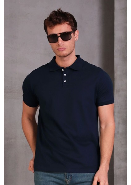 Erkek Slim Fit Pamuklu Yumuşak Doku Nefes Alan Kumaş Yakalı Tişört indirimleri
