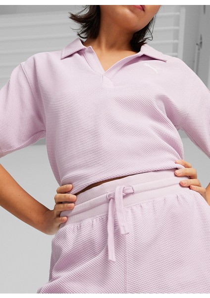 Pembe Kadın Regular Fit Düz Şort 67870160 Her 5 Shorts Grape Mist modelleri