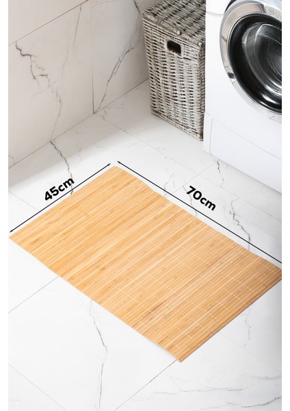PBT-374 Ahşap Bambu Paspas Kaymaz Banyo Matı 45X70CM