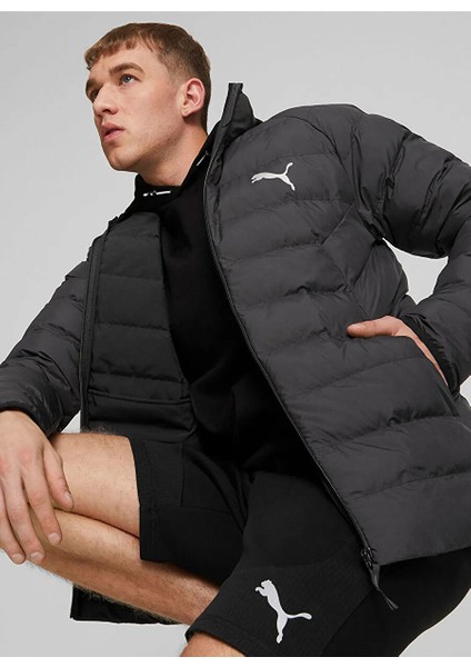 Siyah Erkek Fermuarlı Normal Düz Mont 84935701 Active Jacket