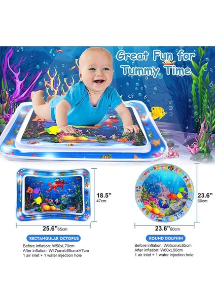 Yuvarlak Bebek Su Oyun Matı, 60 Cm, Tummy Time, Beyaz fırsatları
