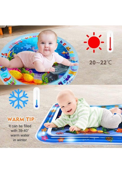 Yuvarlak Bebek Su Oyun Matı, 60 Cm, Tummy Time, Beyaz indirimleri