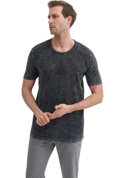 Bisiklet Yaka Regular Fit Pamuklu Triko Tişört fiyatları