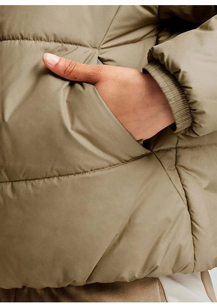 62169267 Classics Padded Jacket Krem Kadın Kapüşon Yaka Regular Fit Mont indirimleri