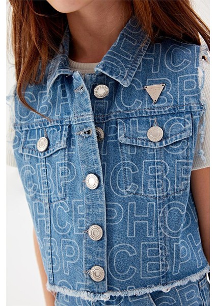 Kız Çocuk Denim Yelek modelleri