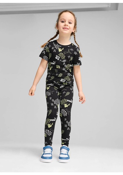 Siyah Kız Çocuk Desenli Tayt 68188501.T-ESS+ Puma Fc Leggings