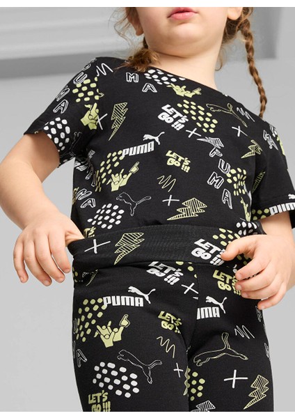 Siyah Kız Çocuk Desenli Tayt 68188501.T-ESS+ Puma Fc Leggings