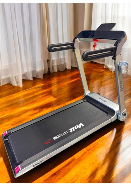 Novafit Koşu Bandı Bluetooth Uygulamalı Hoparlörlü LED Ekran Katlanabilir 46CM Geniş Bant Gri