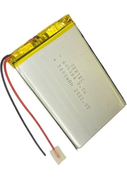 605080 3.7V 3000 Mah Li-Polymer Pil DEVRELI/1.5A