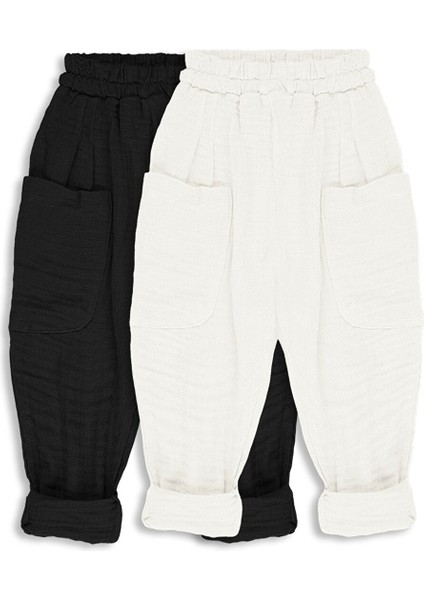 2'li Paket Boyfriend Müslin Pantolon
