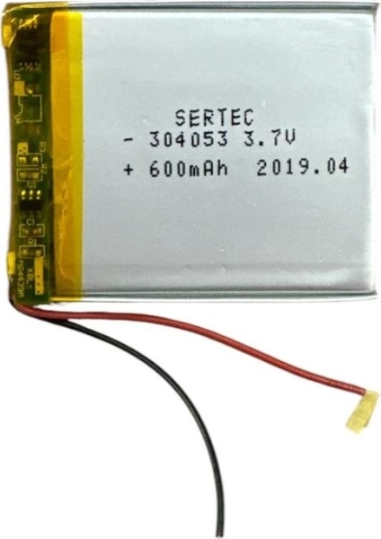 304053 3.7V 600 Mah Li-Polymer Pil DEVRELI/1.5A