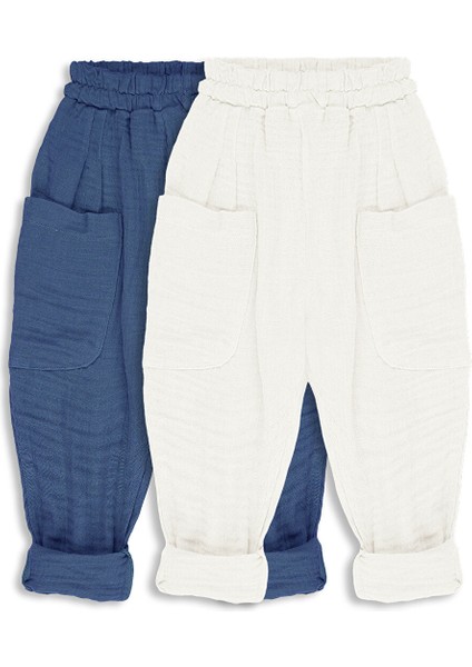 2'li Paket Boyfriend Müslin Pantolon